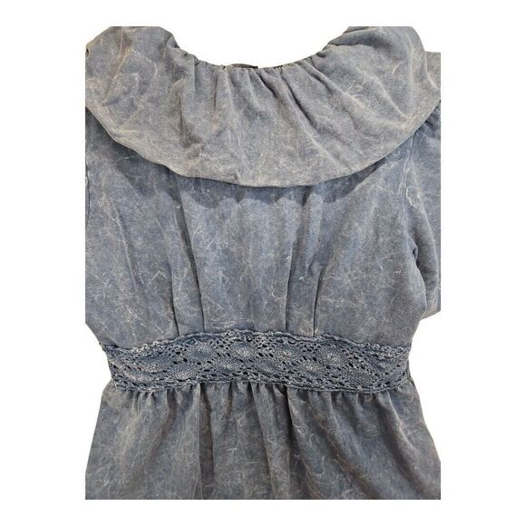 Tough Luv Clothing Acid Wash Short Sleeve Colared Knit Jacket XL - Picture 8 of 10